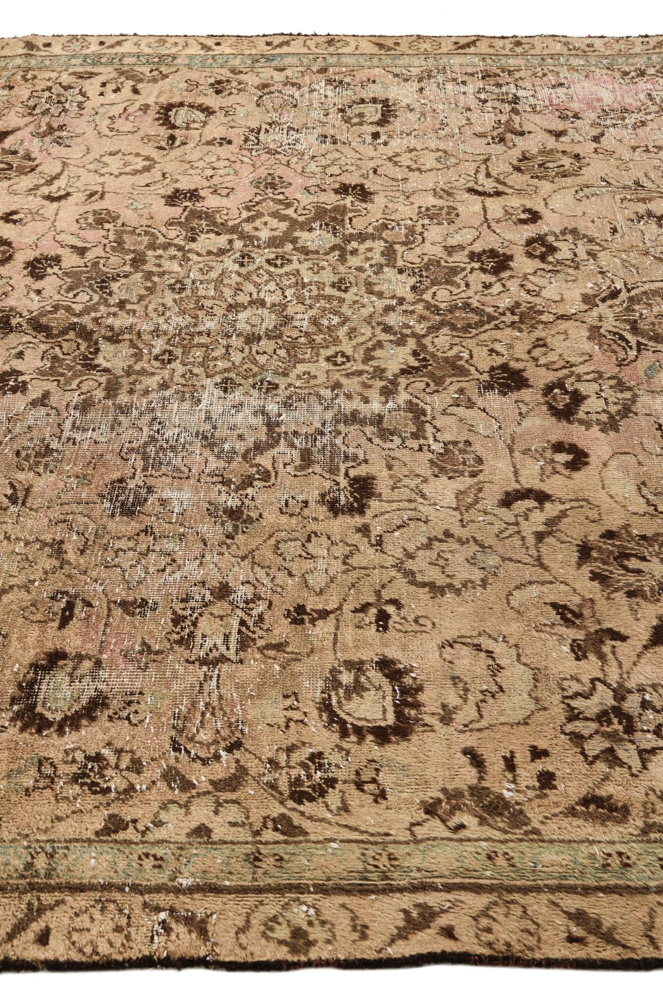 7' x 9' 6 Hand Knotted Ultra Vintage Persian Wool Rug