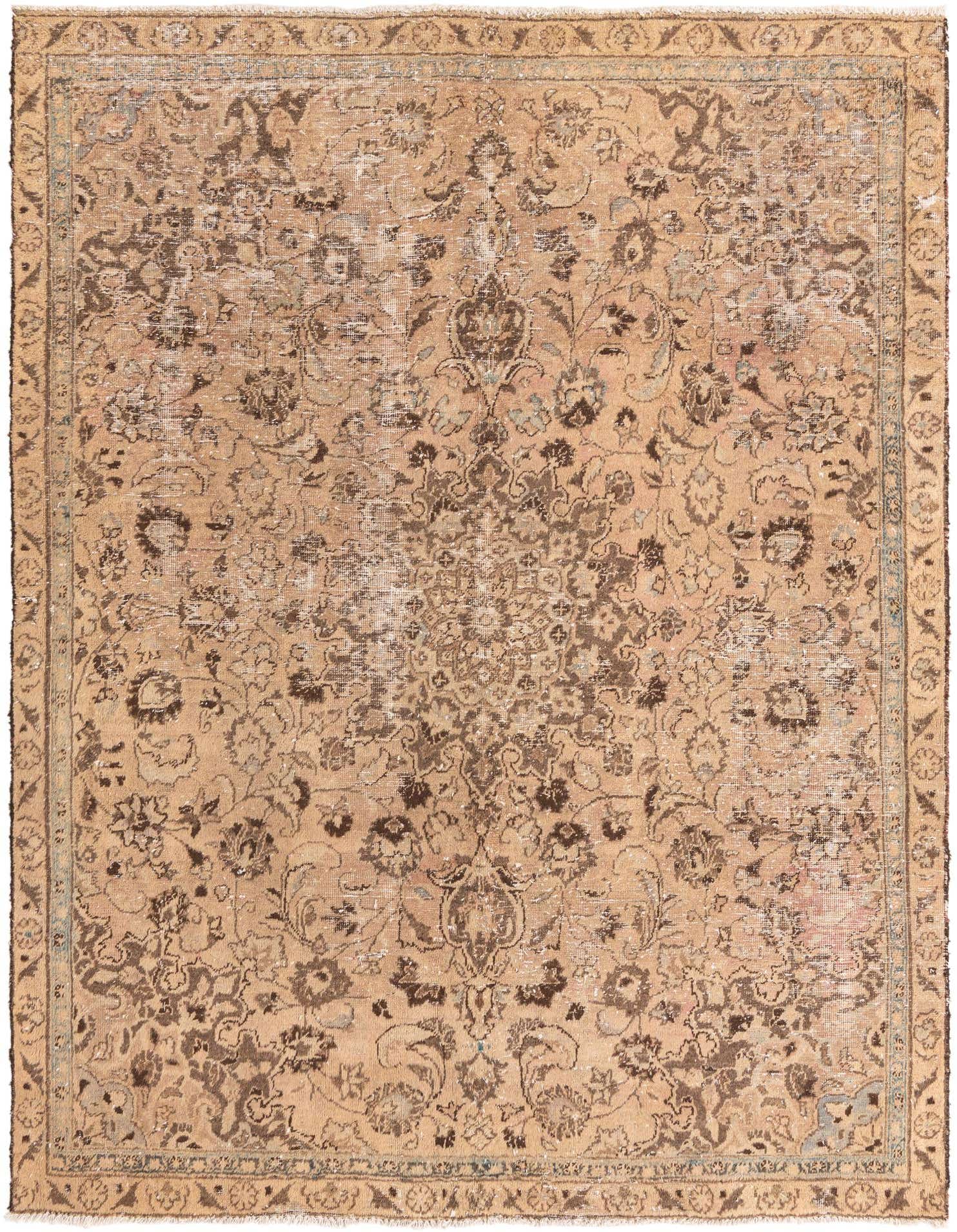 Primary image 7' x 9' 6  Hand Knotted Ultra Vintage Persian Wool Rug