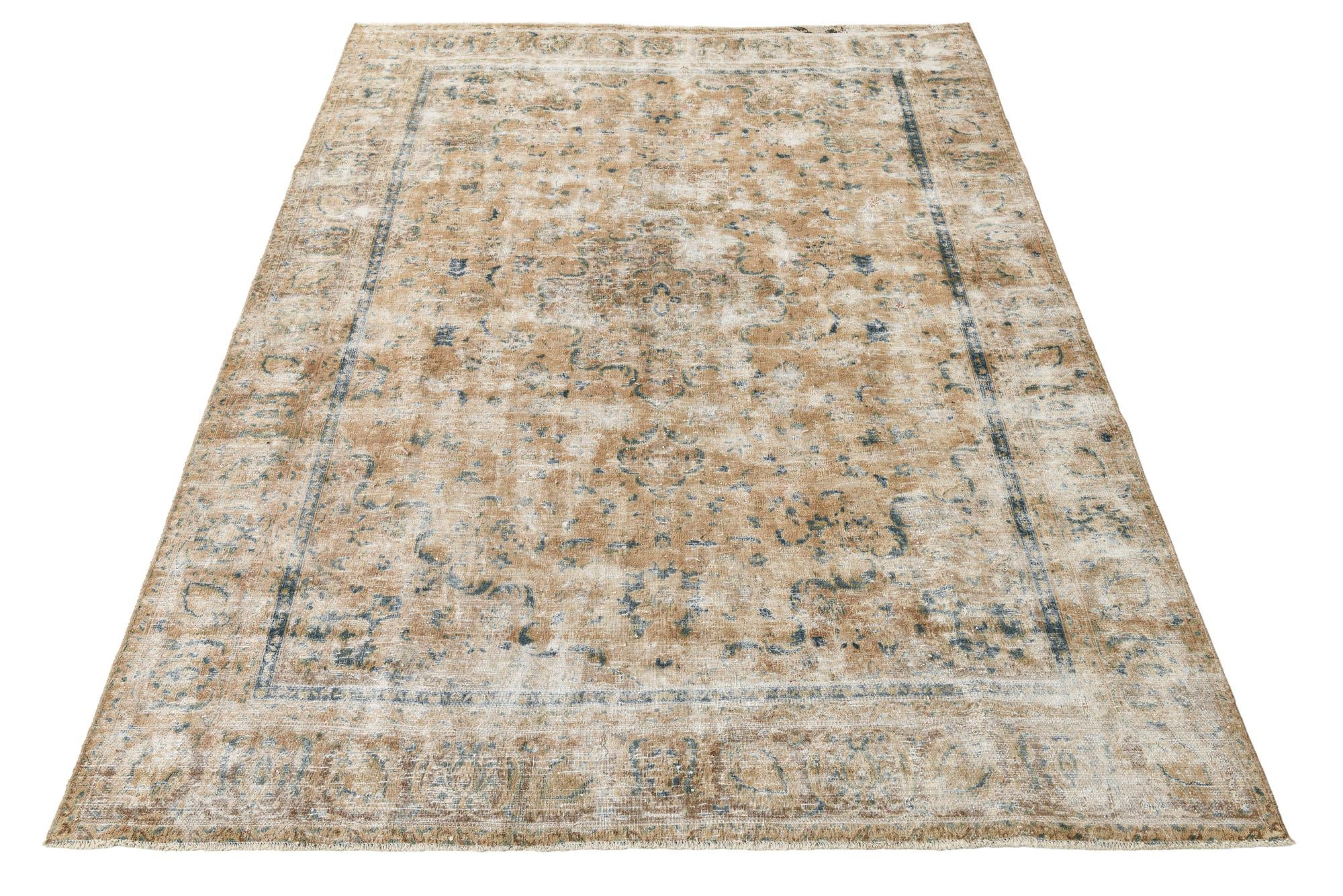 7' 5 x 10' 6 Hand Knotted Ultra Vintage Persian Wool Rug
