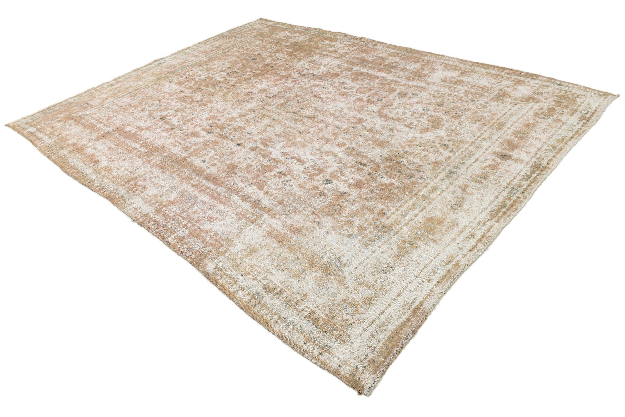 9' 3 x 12' 2 Hand Knotted Ultra Vintage Persian Wool Rug