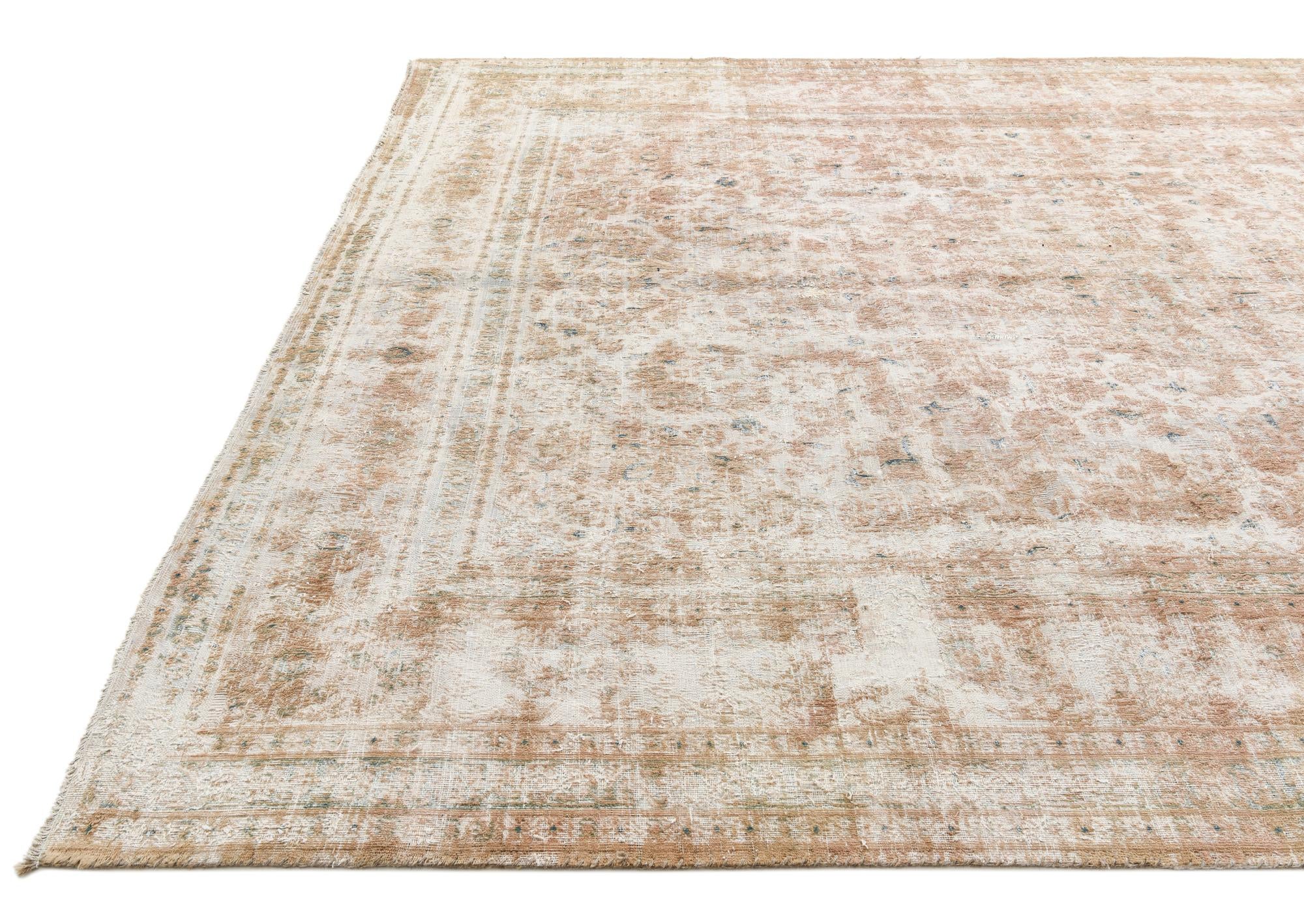 9' 3 x 12' 2 Hand Knotted Ultra Vintage Persian Wool Rug