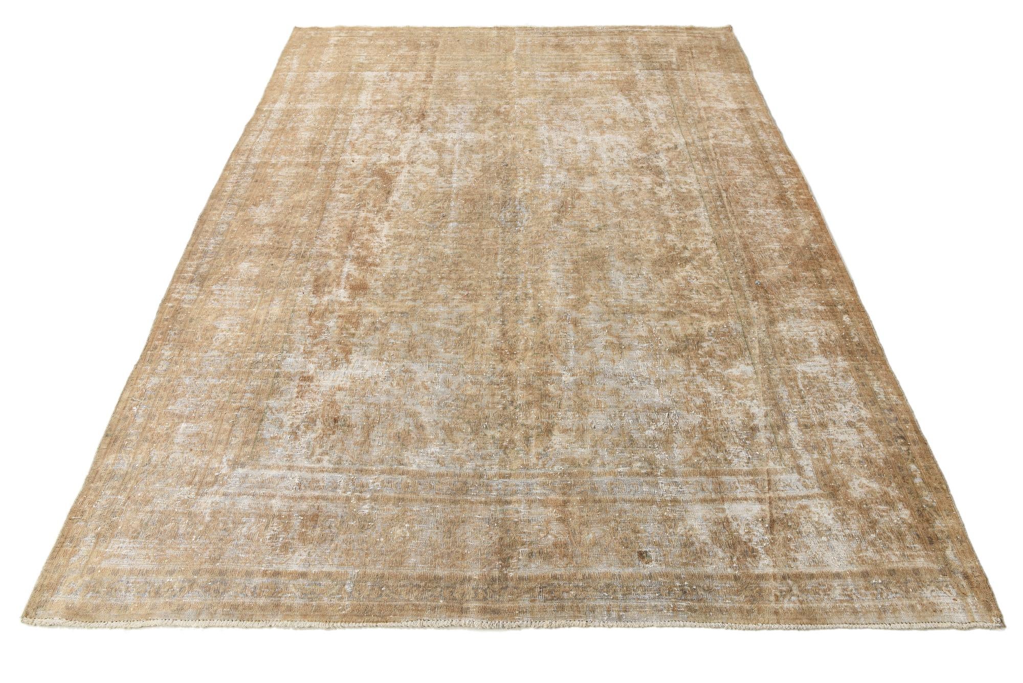 9' 5 x 12' 9 Hand Knotted Ultra Vintage Persian Wool Rug