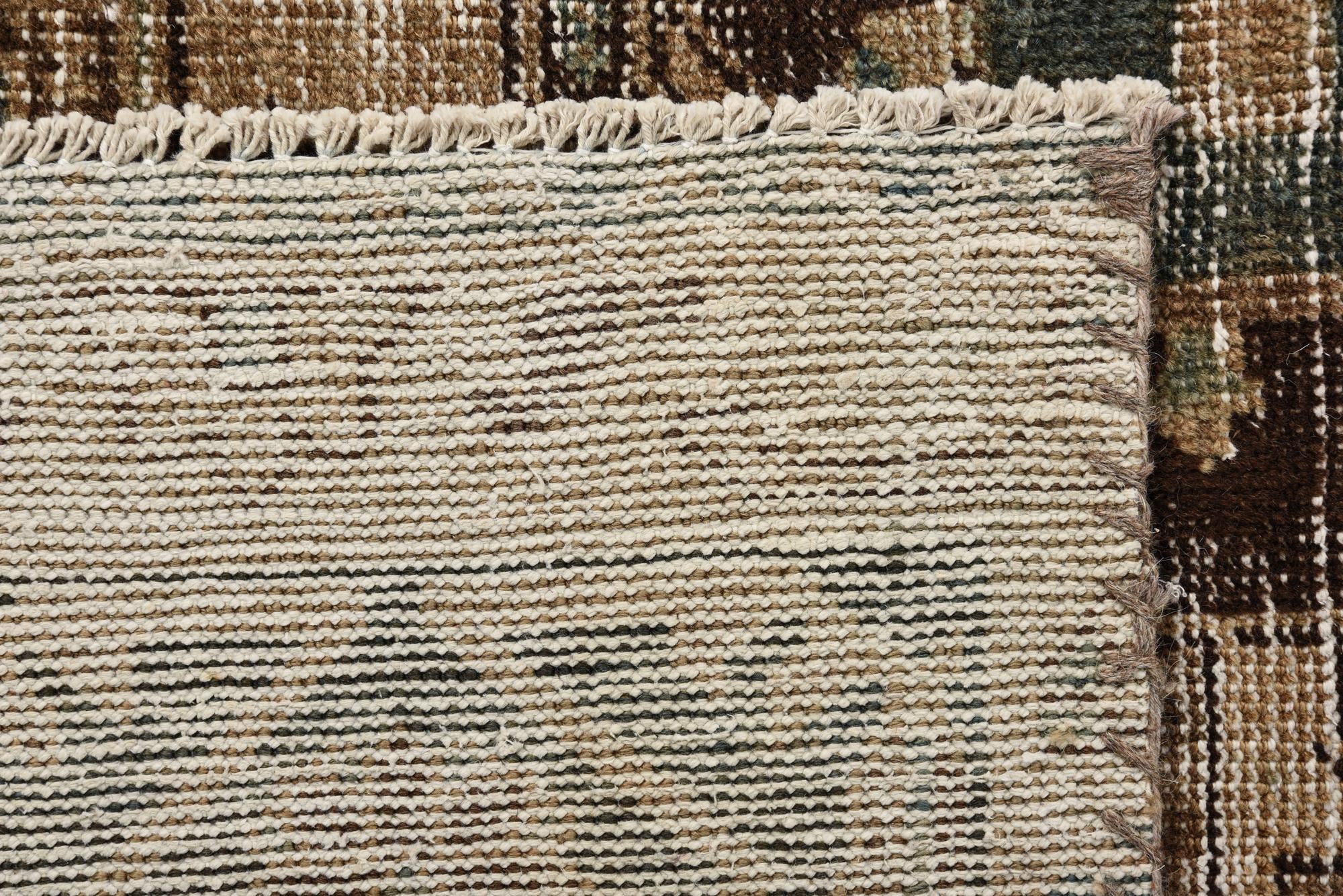 ✦vintage rug✦　138cm×70cm　インド産　ダブルノット Dark Beige 8' 6 x 12' 2 Hand Knotted Ultra Vintage Persian Wool