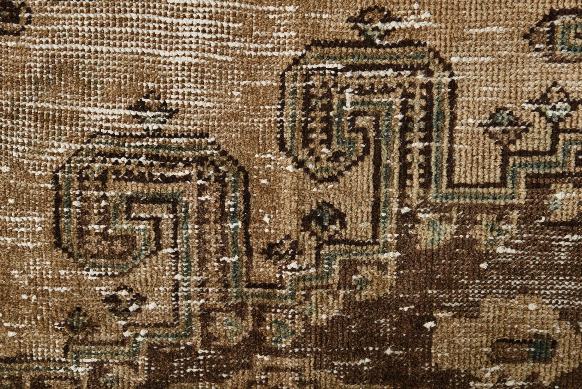 Dark Beige 8' 6 x 12' 2 Hand Knotted Ultra Vintage Persian Wool