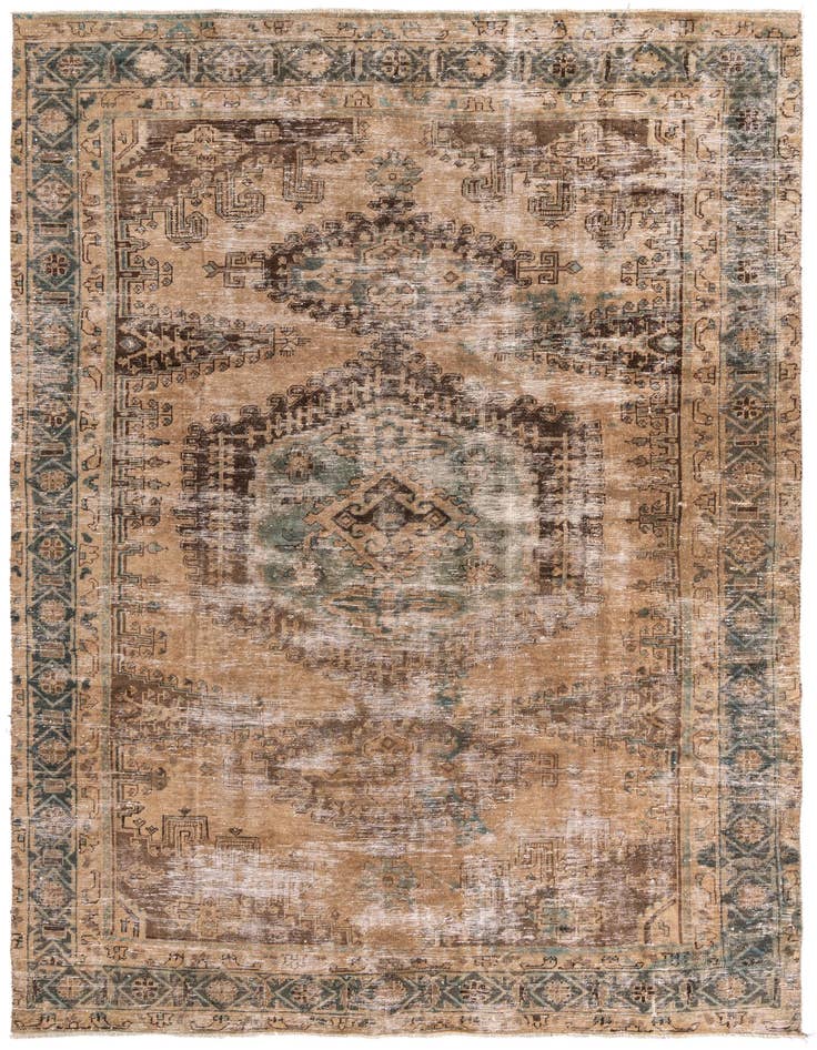 Detail image of 8' 6 x 12' 2 Hand Knotted Ultra Vintage Persian Wool Rug