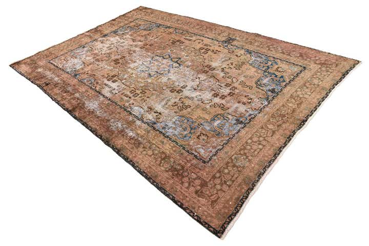 6' 3 x 9' 5 Hand Knotted Ultra Vintage Persian Wool Rug