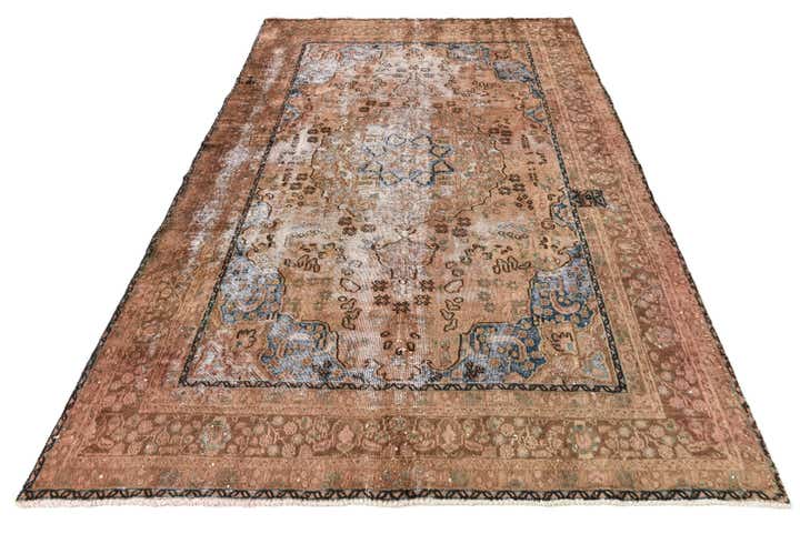 6' 3 x 9' 5 Hand Knotted Ultra Vintage Persian Wool Rug