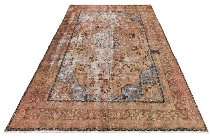 Detail image of 6' 3 x 9' 5 Hand Knotted Ultra Vintage Persian Wool Rug
