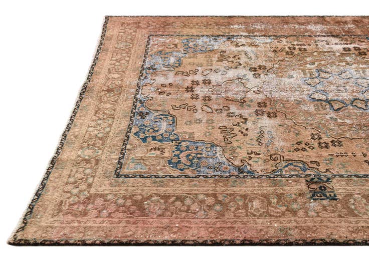 Detail image of 6' 3 x 9' 5 Hand Knotted Ultra Vintage Persian Wool Rug