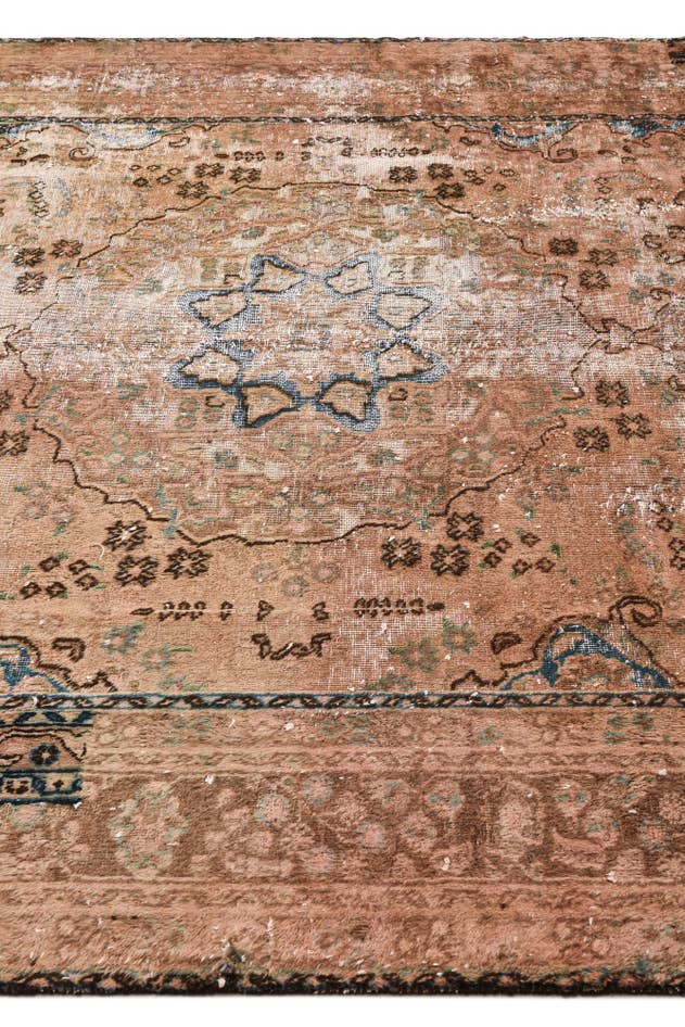Detail image of 6' 3 x 9' 5 Hand Knotted Ultra Vintage Persian Wool Rug