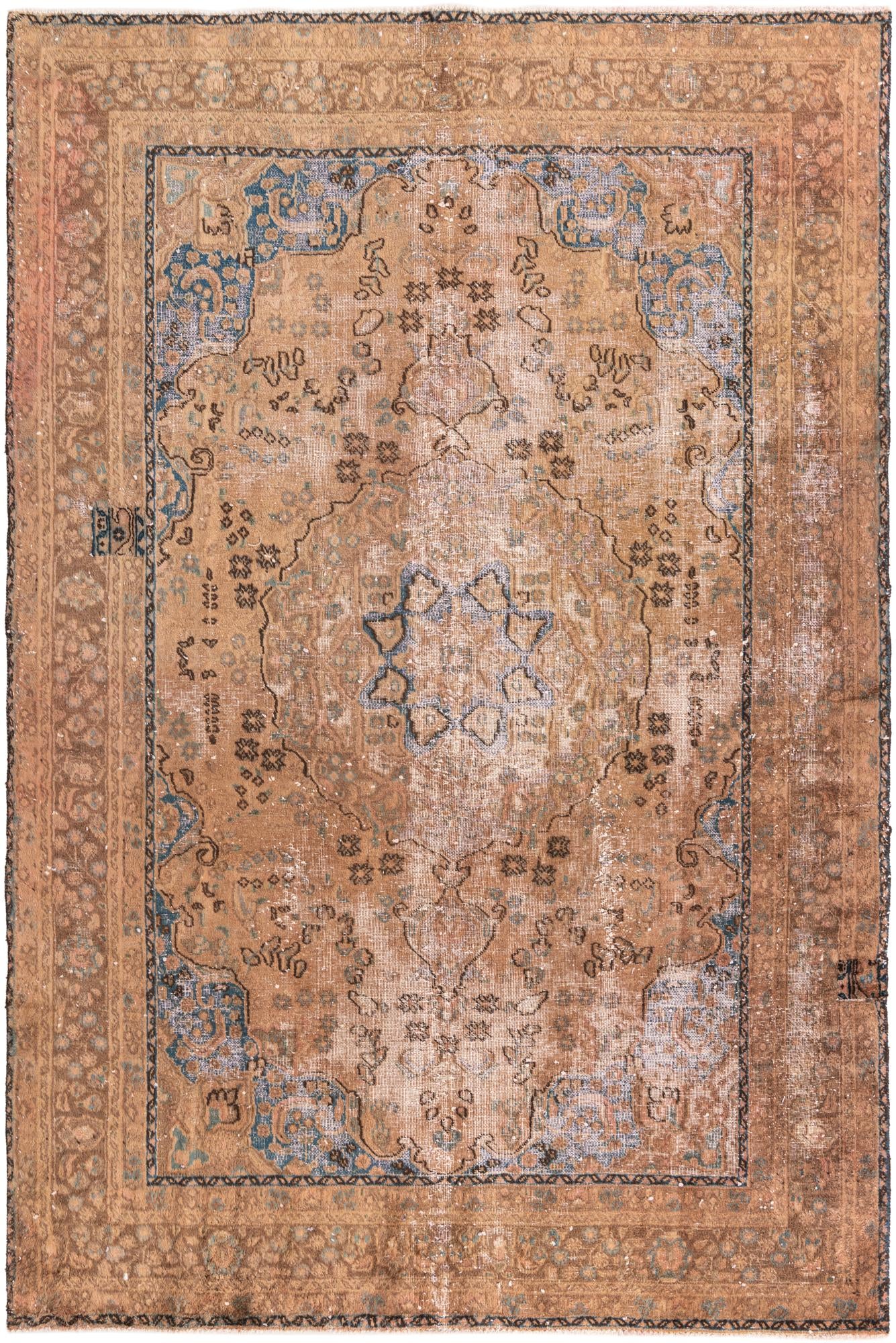 6' 3 x 9' 5 Hand Knotted Ultra Vintage Persian Wool Rug
