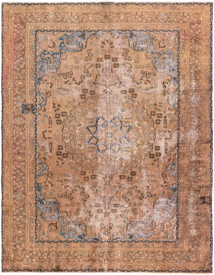 Detail image of 6' 3 x 9' 5 Hand Knotted Ultra Vintage Persian Wool Rug