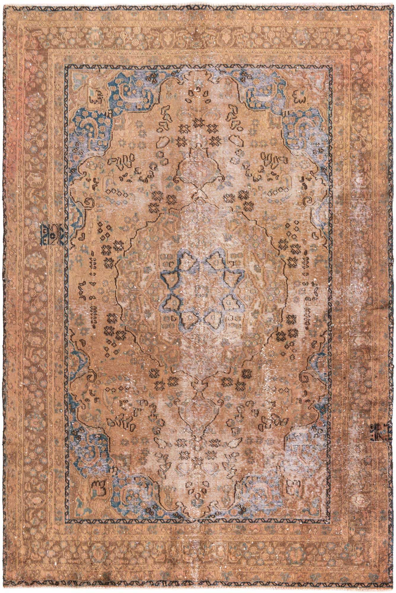 6' 3 x 9' 5 Hand Knotted Ultra Vintage Persian Wool Rug