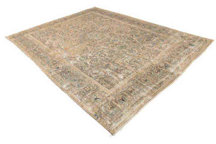 9' 8 x 12' 9 Hand Knotted Ultra Vintage Persian Wool Rug