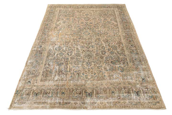 9' 8 x 12' 9 Hand Knotted Ultra Vintage Persian Wool Rug