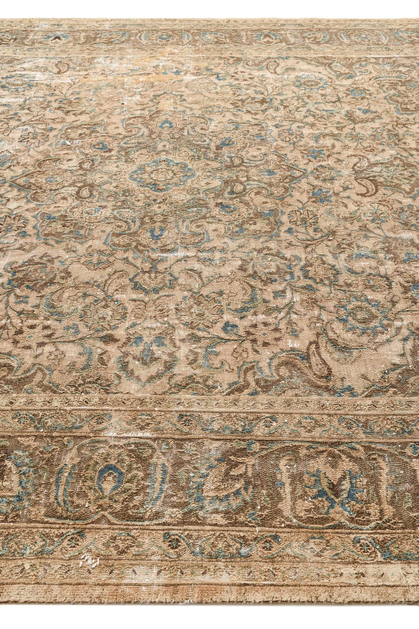 9' 8 x 12' 9 Hand Knotted Ultra Vintage Persian Wool Rug