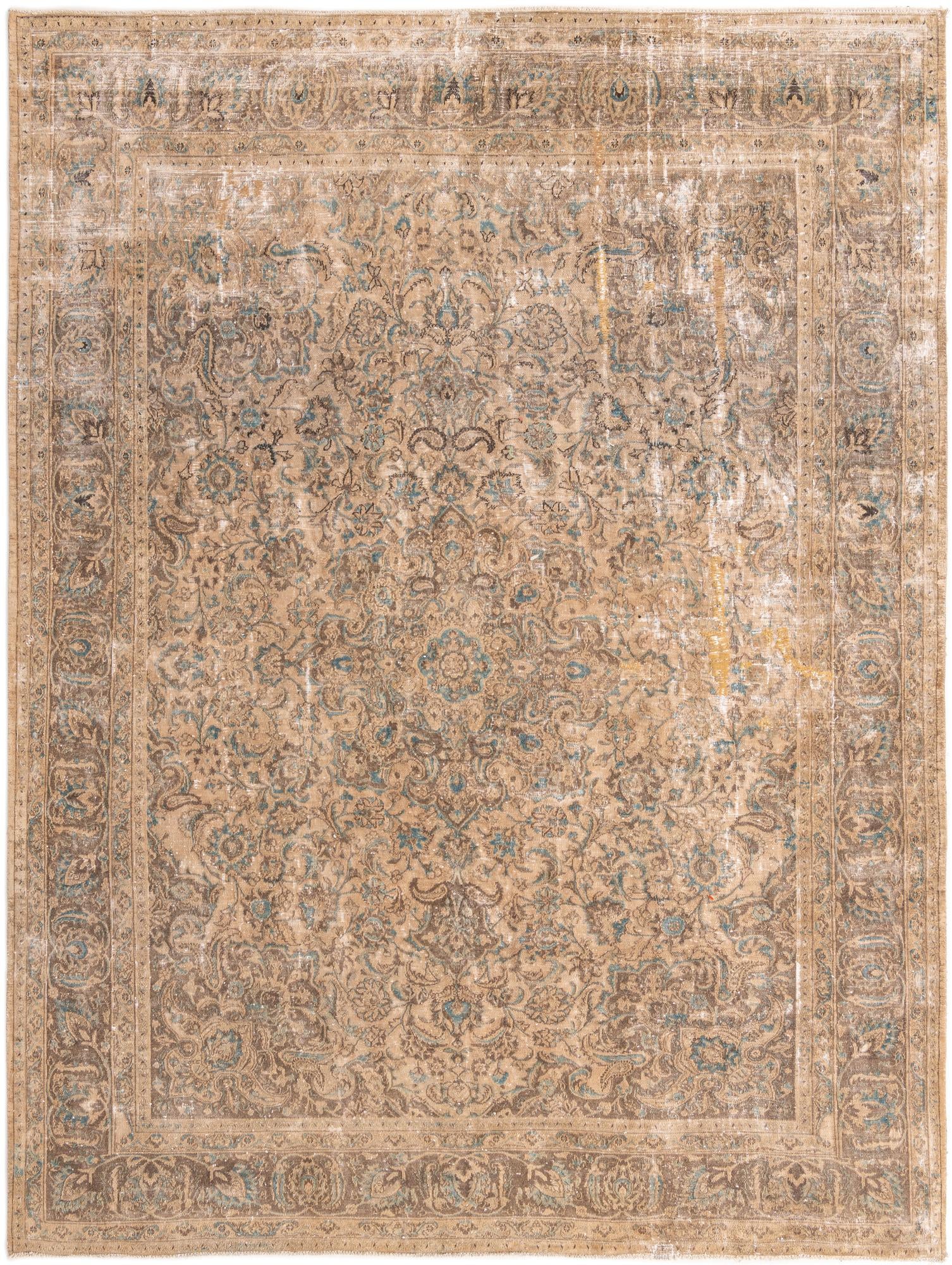 9' 8 x 12' 9 Hand Knotted Ultra Vintage Persian Wool Rug
