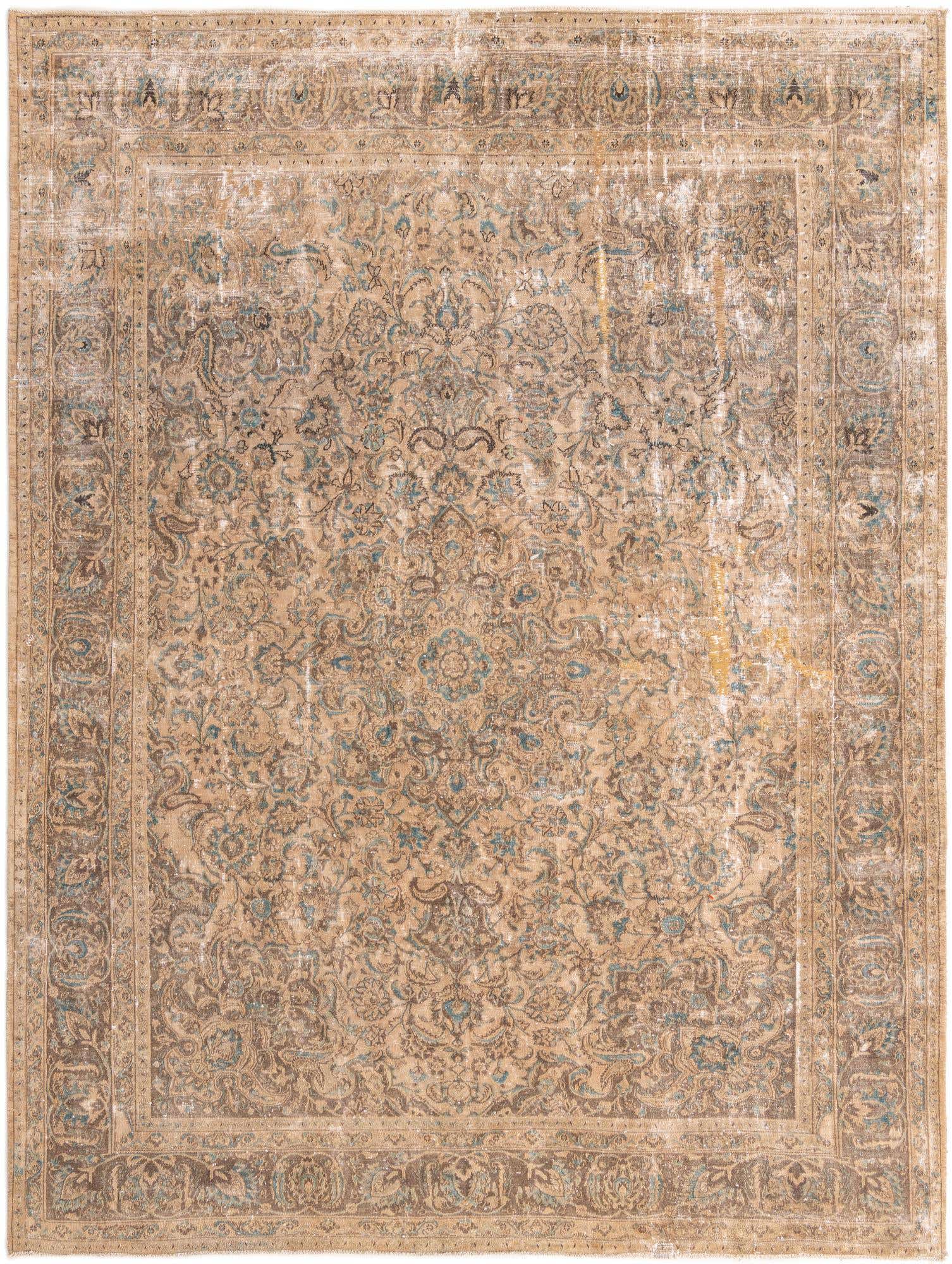 9' 8 x 12' 9 Hand Knotted Ultra Vintage Persian Wool Rug