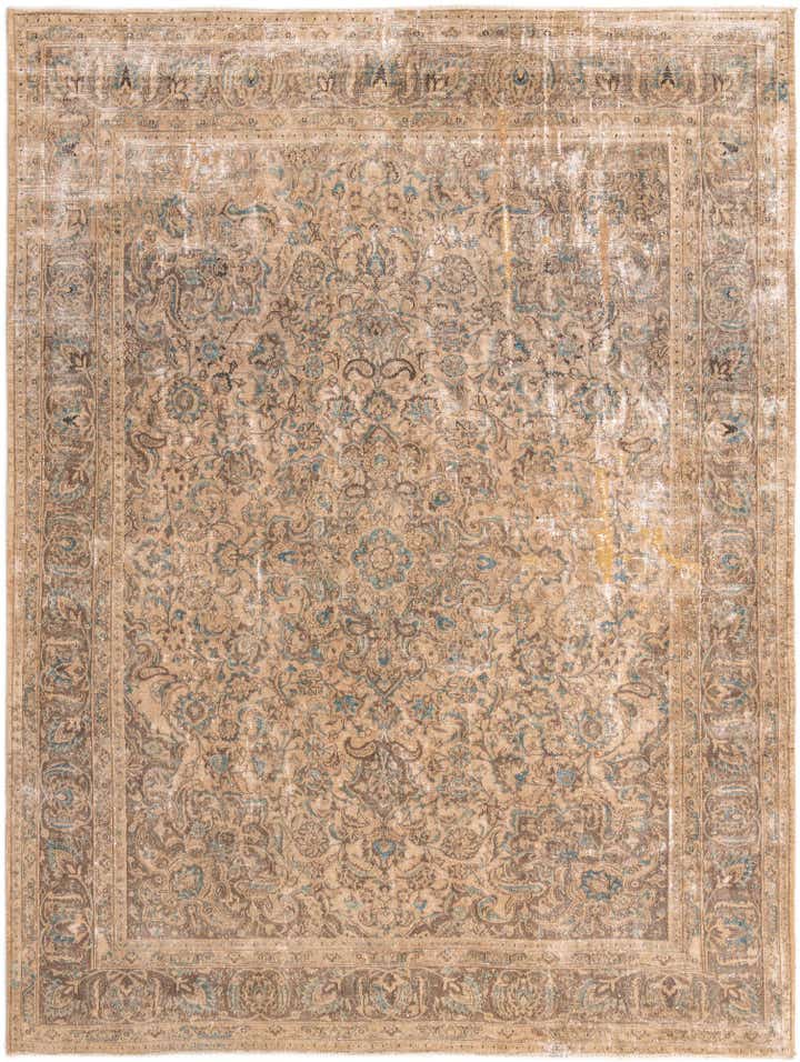 9' 8 x 12' 9 Hand Knotted Ultra Vintage Persian Wool Rug
