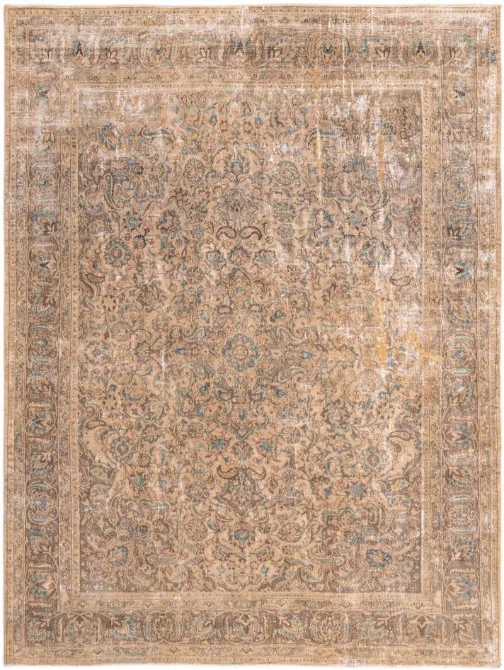 Detail image of 9' 8 x 12' 9 Hand Knotted Ultra Vintage Persian Wool Rug