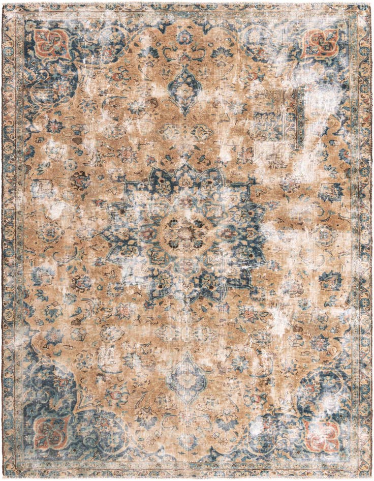 Detail image of 6' 3 x 7' 10 Hand Knotted Ultra Vintage Persian Wool Rug