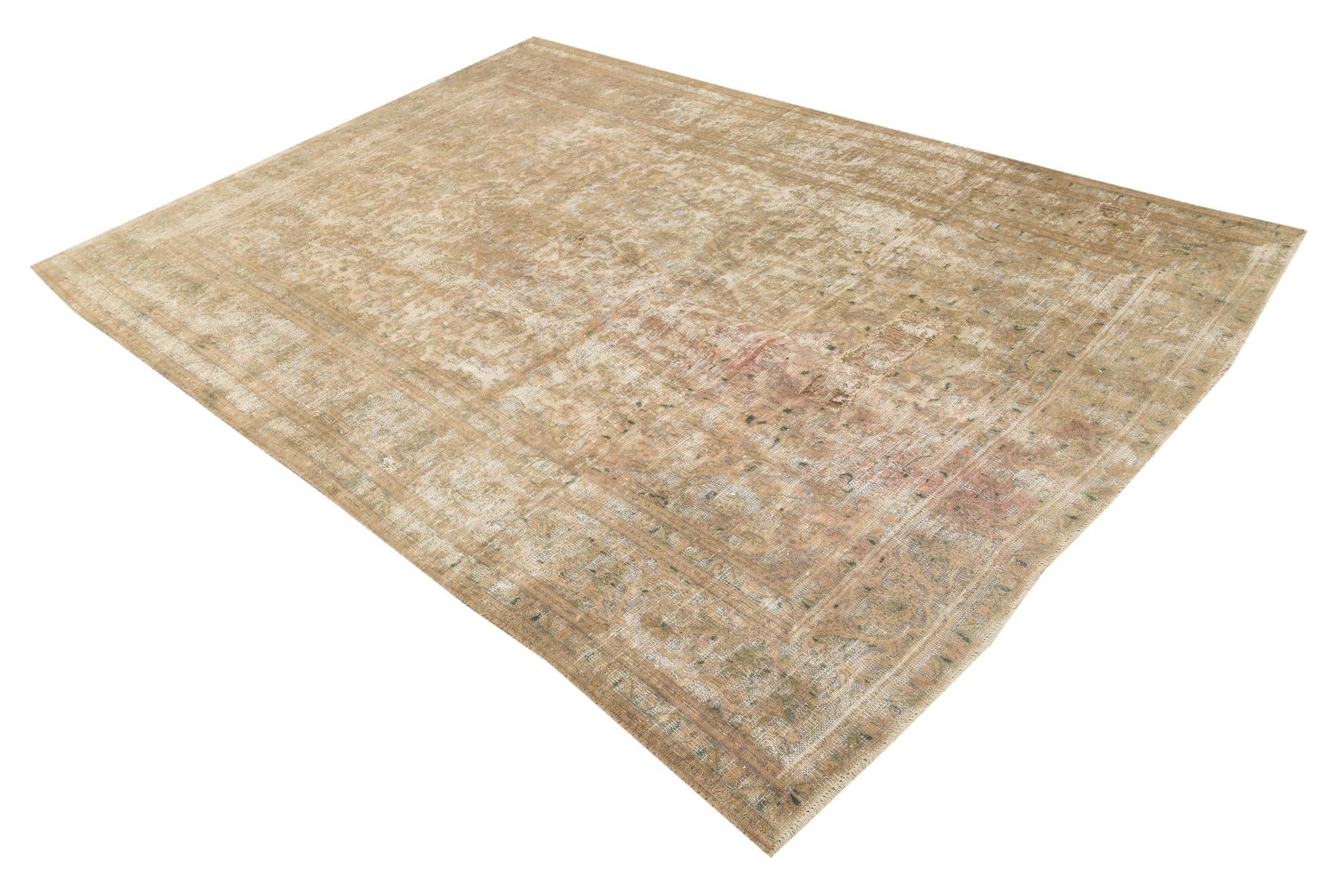 6' 5 x 9' 5 Hand Knotted Ultra Vintage Persian Wool Rug