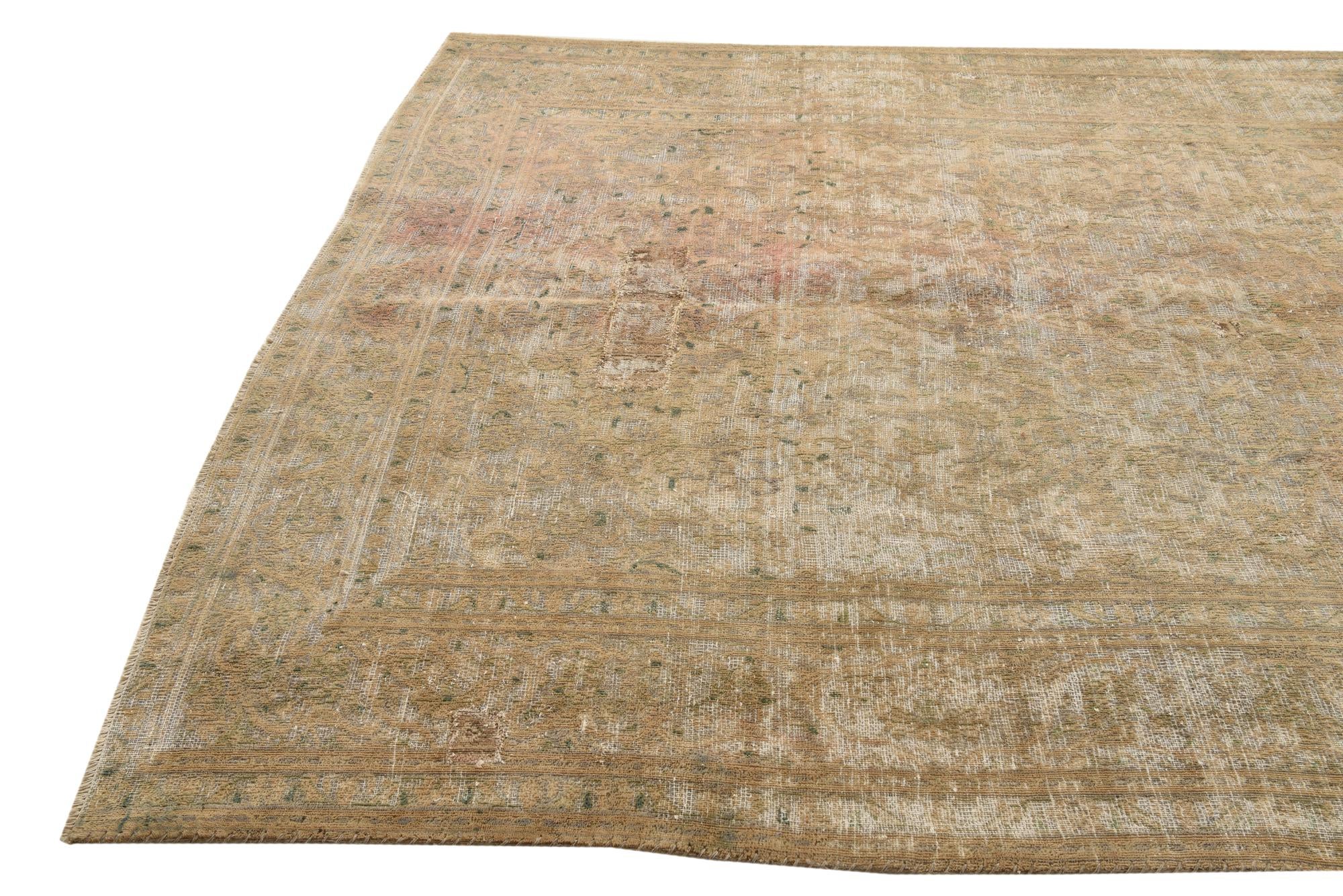 6' 5 x 9' 5 Hand Knotted Ultra Vintage Persian Wool Rug