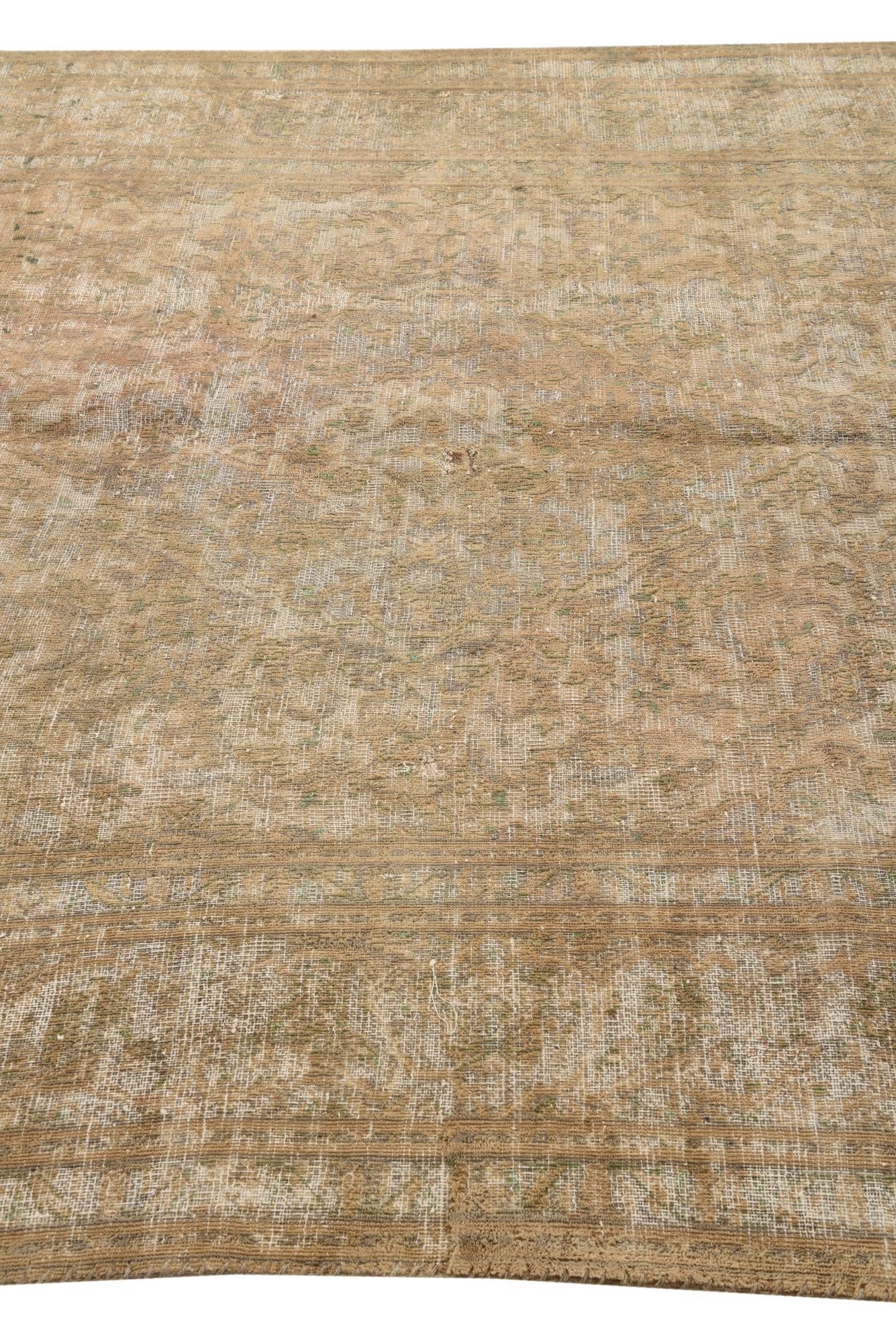 6' 5 x 9' 5 Hand Knotted Ultra Vintage Persian Wool Rug