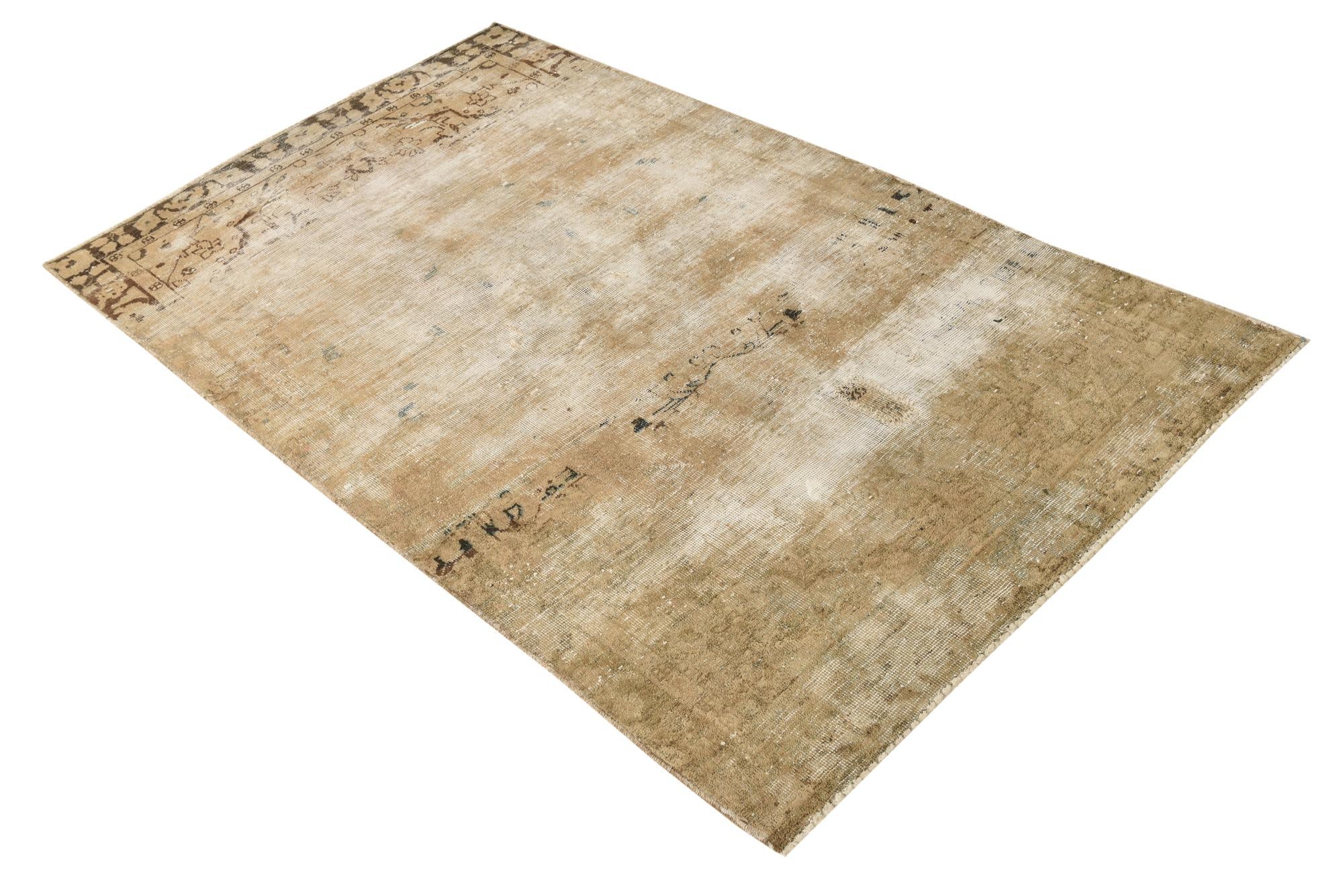3' 7 x 6' 2 Hand Knotted Ultra Vintage Persian Wool Rug