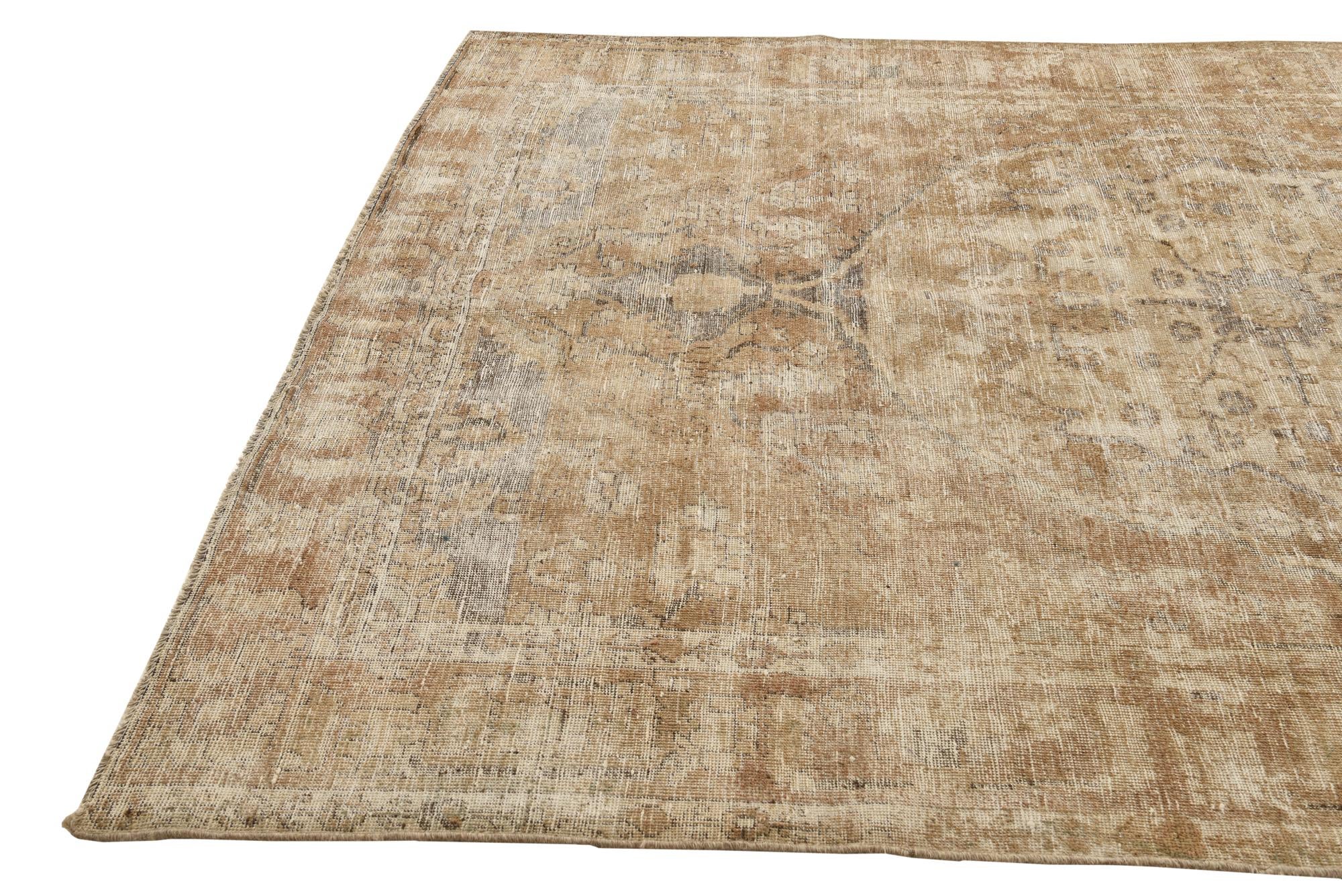6' 9 x 9' 8 Hand Knotted Ultra Vintage Persian Wool Rug