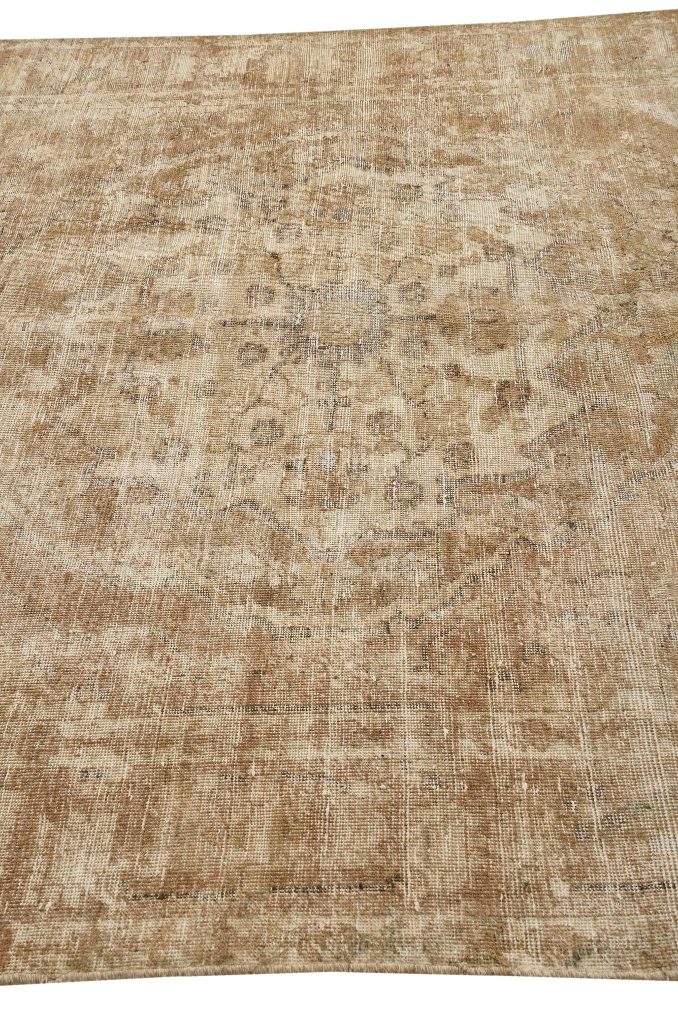 6' 9 x 9' 8 Hand Knotted Ultra Vintage Persian Wool Rug
