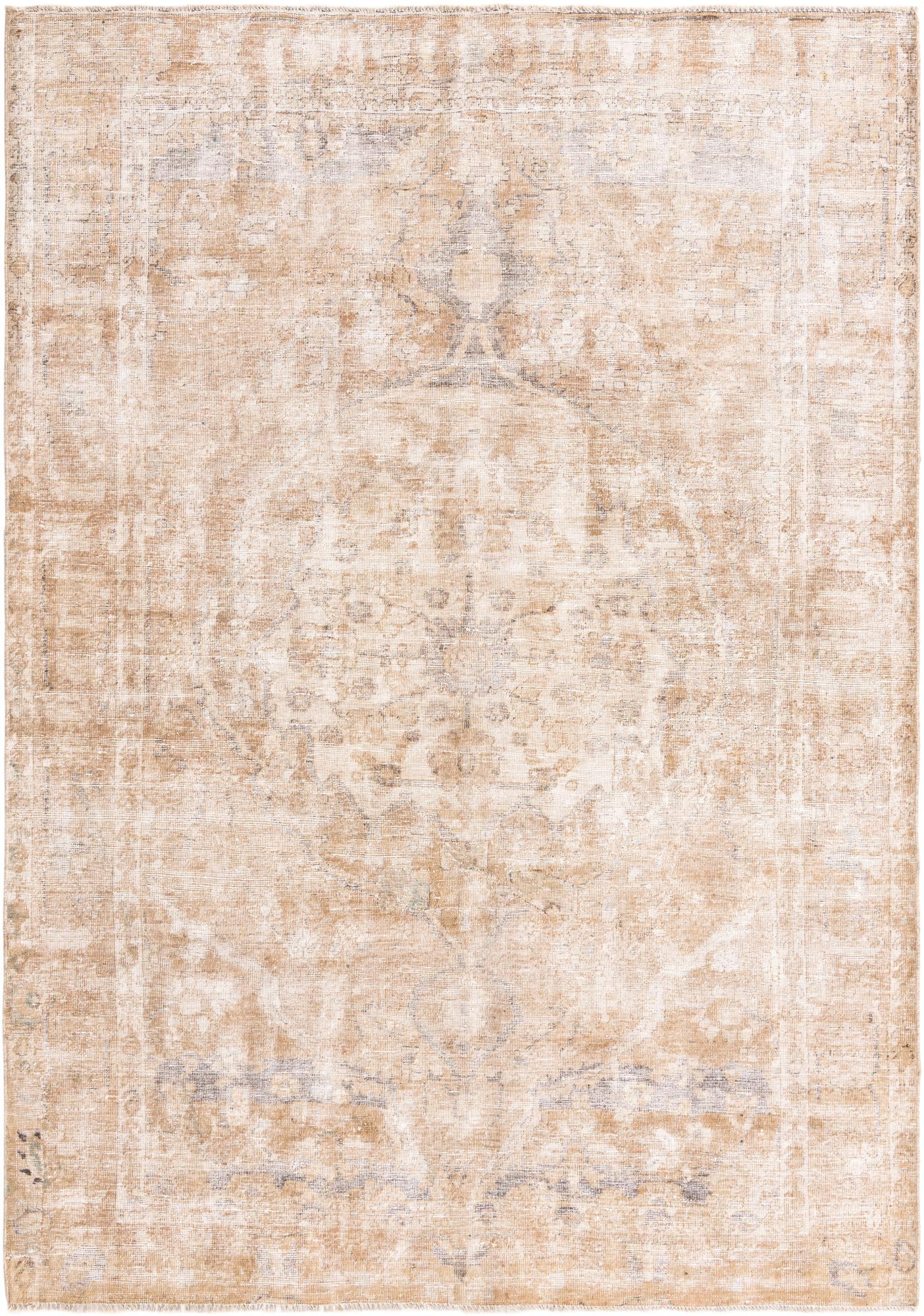 6' 9 x 9' 8 Hand Knotted Ultra Vintage Persian Wool Rug