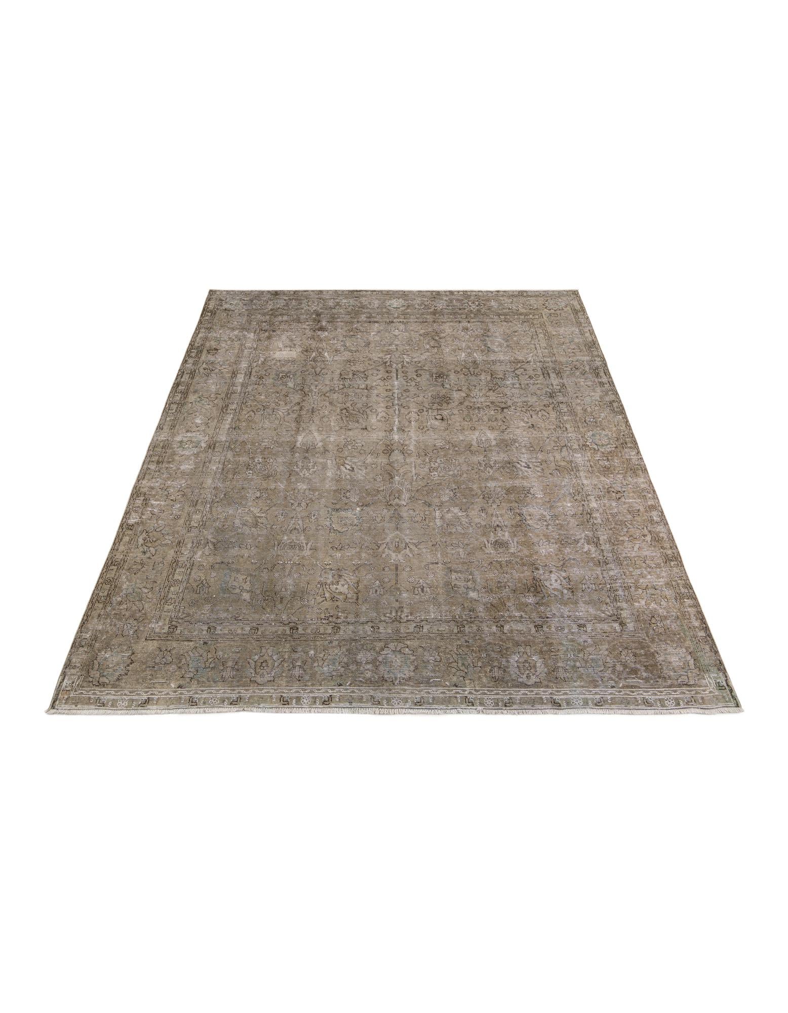 295cm x 380cm Hand Knotted Ultra Vintage Persian Wool Rug