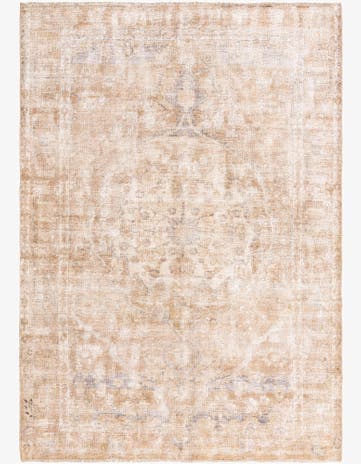 6' 9 x 9' 8 Hand Knotted Ultra Vintage Persian Wool Rug