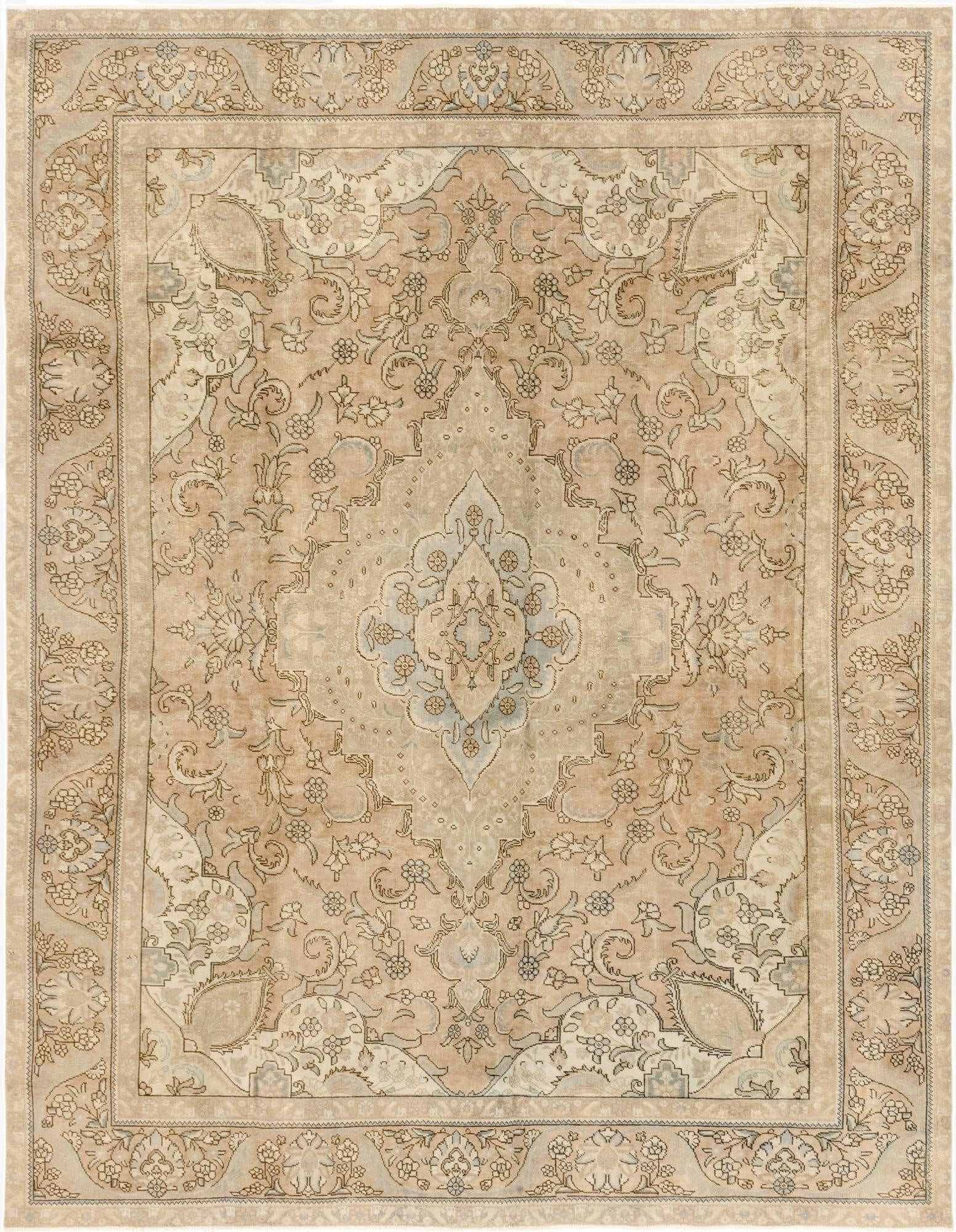 9' 4 x 12' 8  Hand Knotted Ultra Vintage Persian Wool Rug