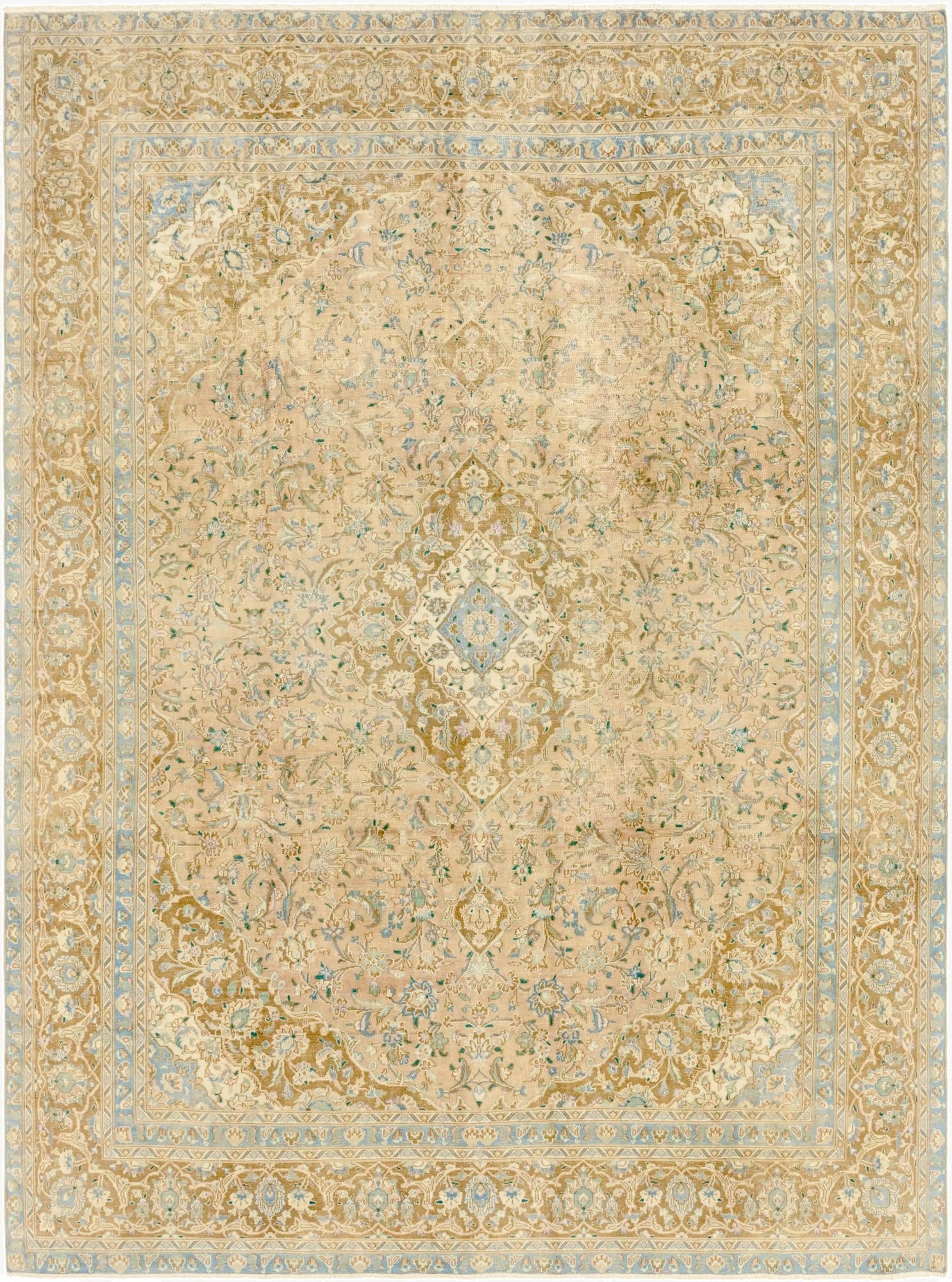 9' x 12' 3  Hand Knotted Ultra Vintage Persian Wool Rug
