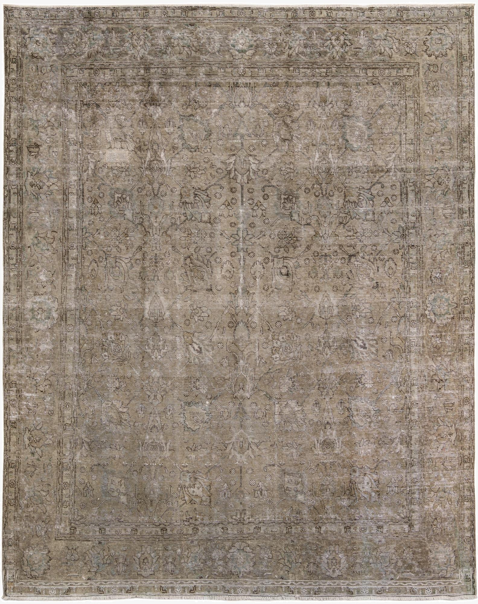 9' 8 x 12' 6  Hand Knotted Ultra Vintage Persian Wool Rug