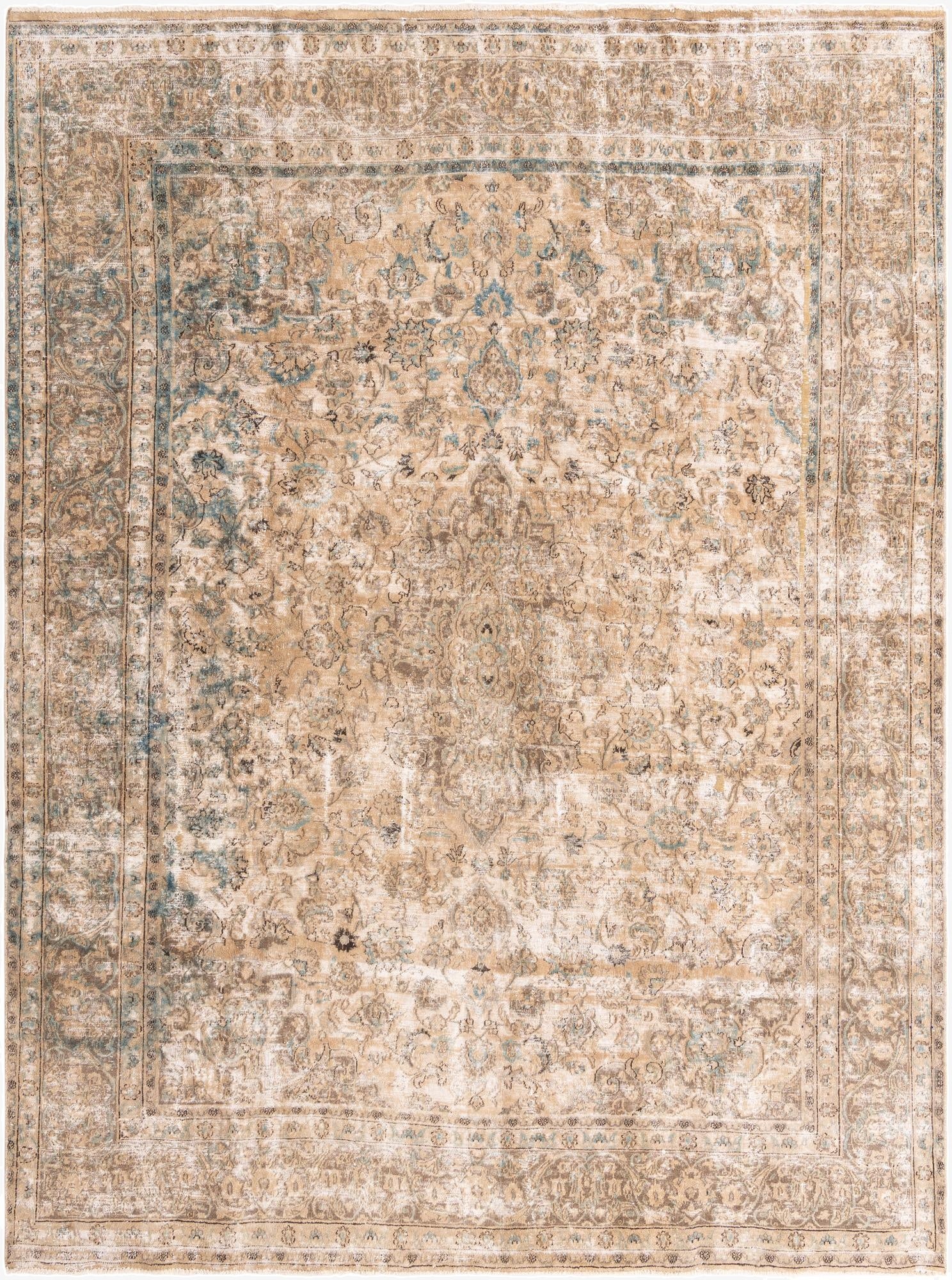 9' 6 x 12' 8  Hand Knotted Ultra Vintage Persian Wool Rug