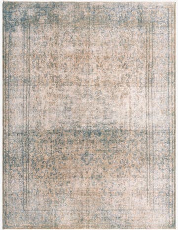 9' 1 x 12' Hand Knotted Ultra Vintage Persian Wool Rug