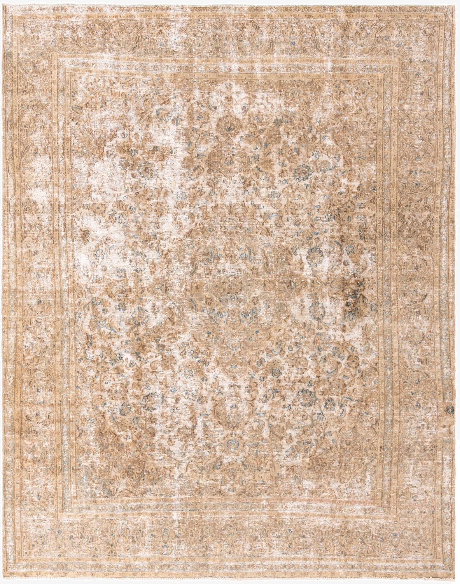 9' 7 x 12' 2  Hand Knotted Ultra Vintage Persian Wool Rug