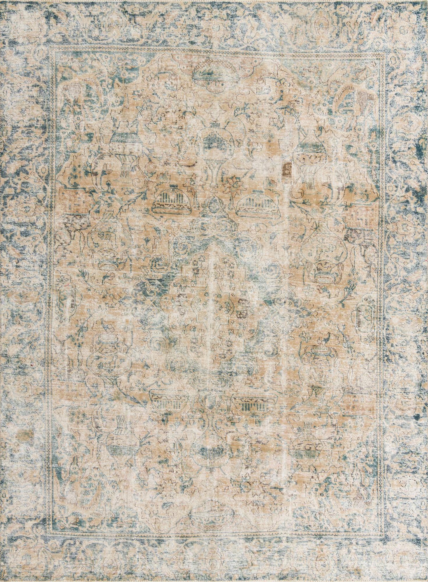 8' 8 x 12'  Hand Knotted Ultra Vintage Persian Wool Rug