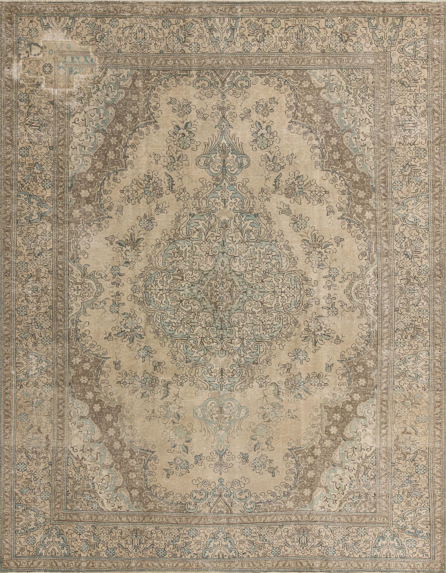 9' 8 x 12' 7  Hand Knotted Ultra Vintage Persian Wool Rug
