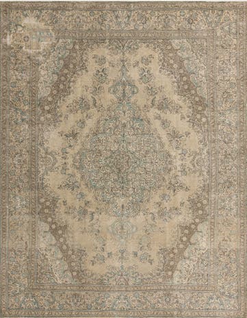 9' 8 x 12' 7 Hand Knotted Ultra Vintage Persian Wool Rug