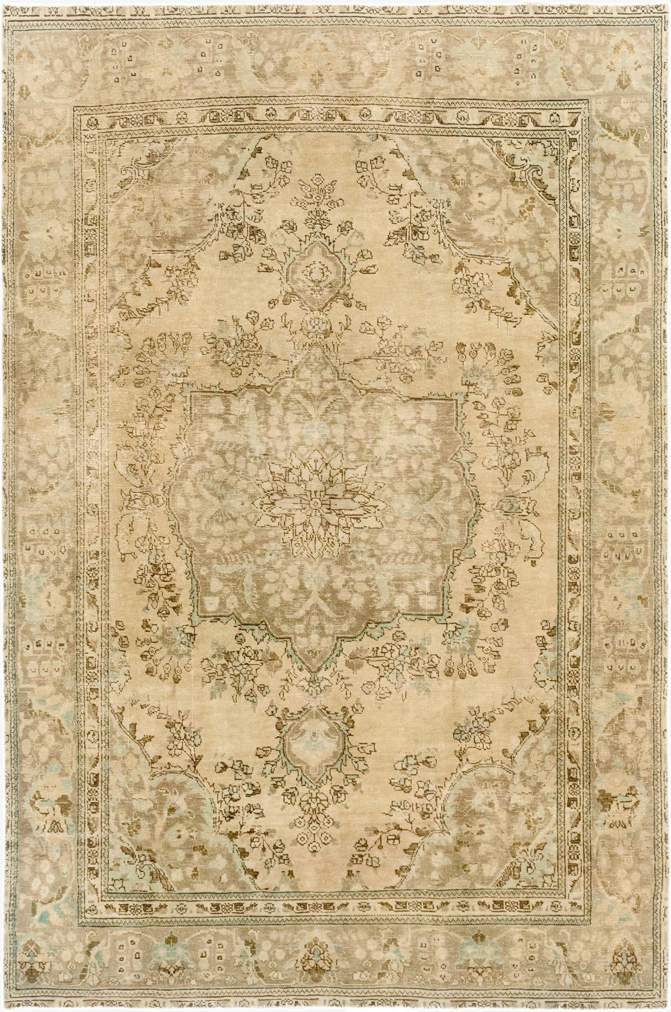 6' 5 x 9' 7  Hand Knotted Ultra Vintage Persian Wool Rug