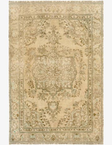 6' 5 x 9' 7 Hand Knotted Ultra Vintage Persian Wool Rug