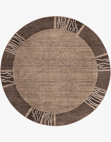 Dark Beige Angelica Round Rug