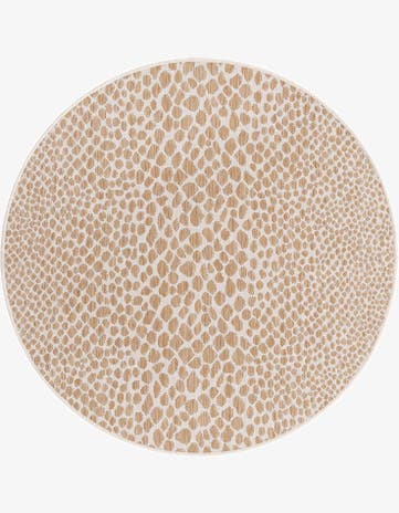 Dark Beige Easy-Clean Jill Zarin Cape Town Indoor / Outdoor Round Rug