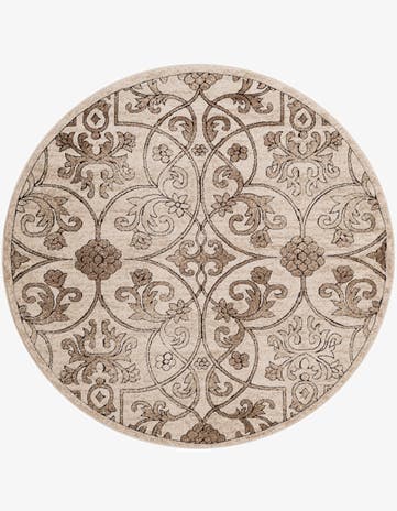 Dark Beige Nepal Round Rug