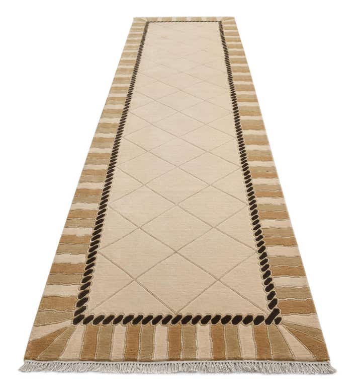 3' 3 x 12' 11 Hand Knotted Darya Wool Runner Rug