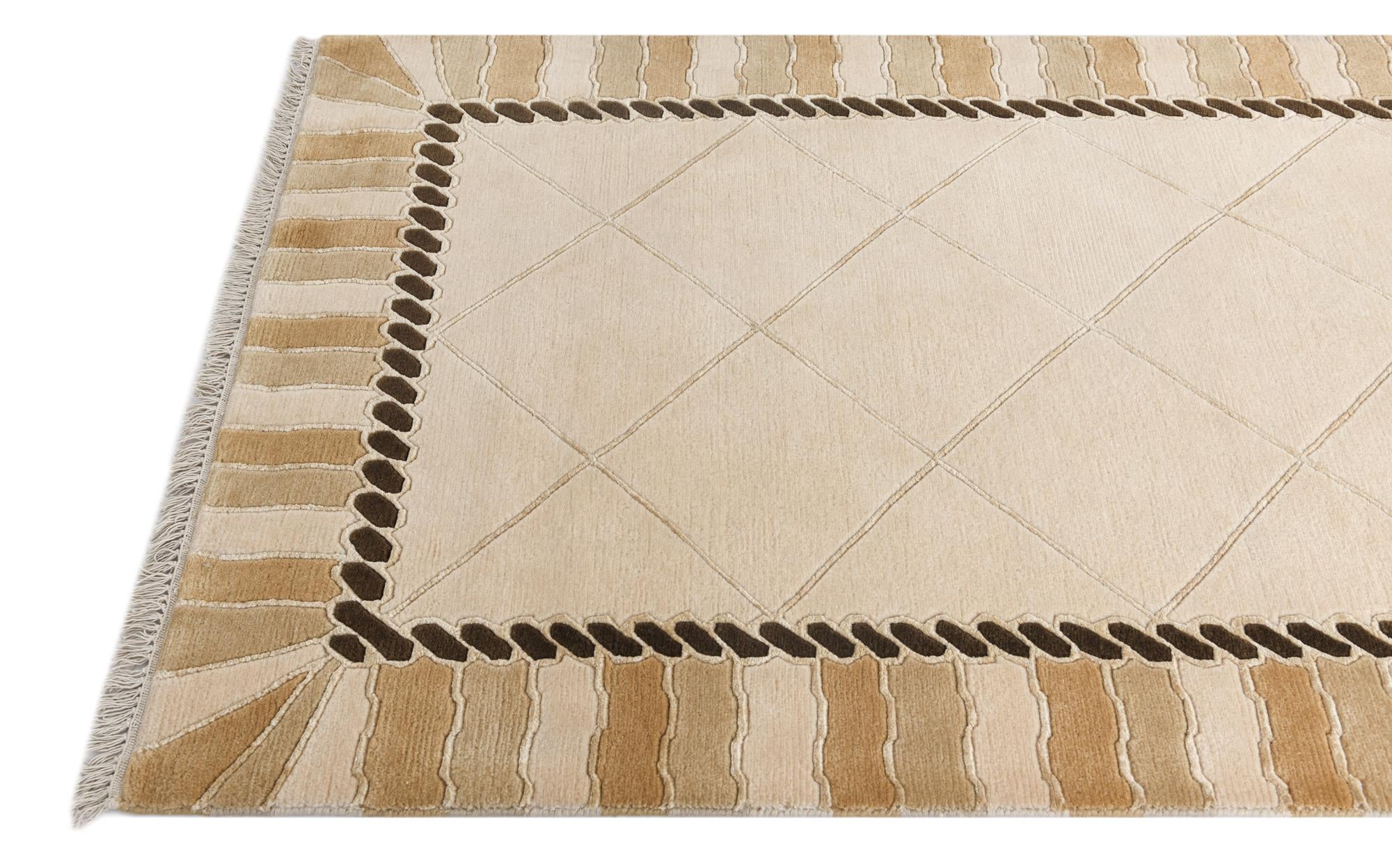 3' 3 x 12' 11 Hand Knotted Darya Wool Runner Rug
